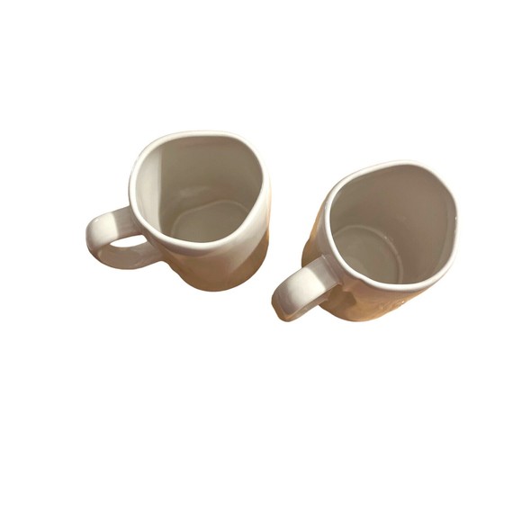 Rae Dunn Magenta Artisan Collection NAUGHTY & NICE Coffee Mugs (Set of 2) Cream - Picture 3 of 3